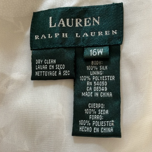 VGUC 100% silk Lauren Ralph Lauren white embroidered A-line skirt - Picture 7 of 7